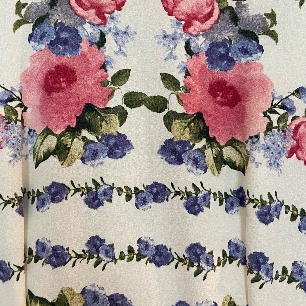 2 for 10$ ☀️Floral Print Mock neck Dress with Ruffled Sleeves - Picture 4 of 10